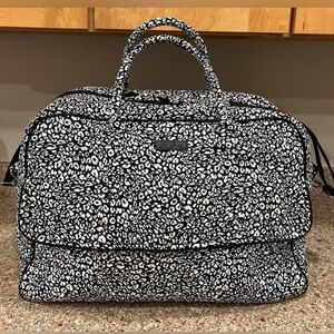 Vera Bradley Black and White Leopard Print Grand Weekender Bag